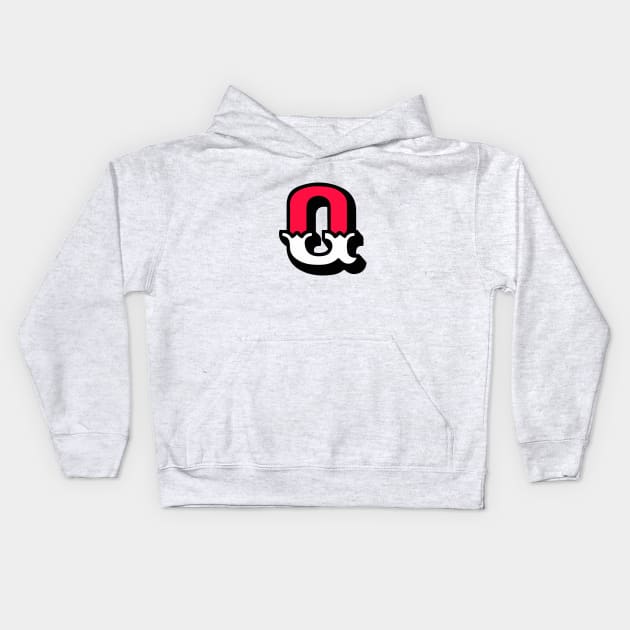 Monogram Q - Alphabet Scrapbooking Red/White Circus Style Kids Hoodie by RetroGeek